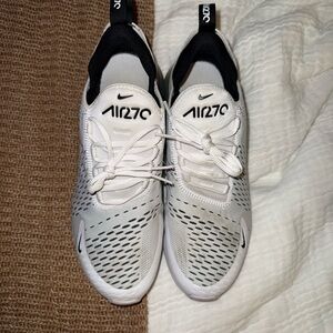Nike Air Max 270 White and Black Athletic Shoes